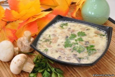 кулинарные рецепты, грибной суп с сыром
